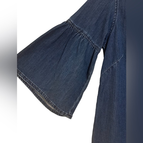 Lauren Ralph Lauren bell sleeve boat neck denim dress women’s size 8 - Picture 3 of 6